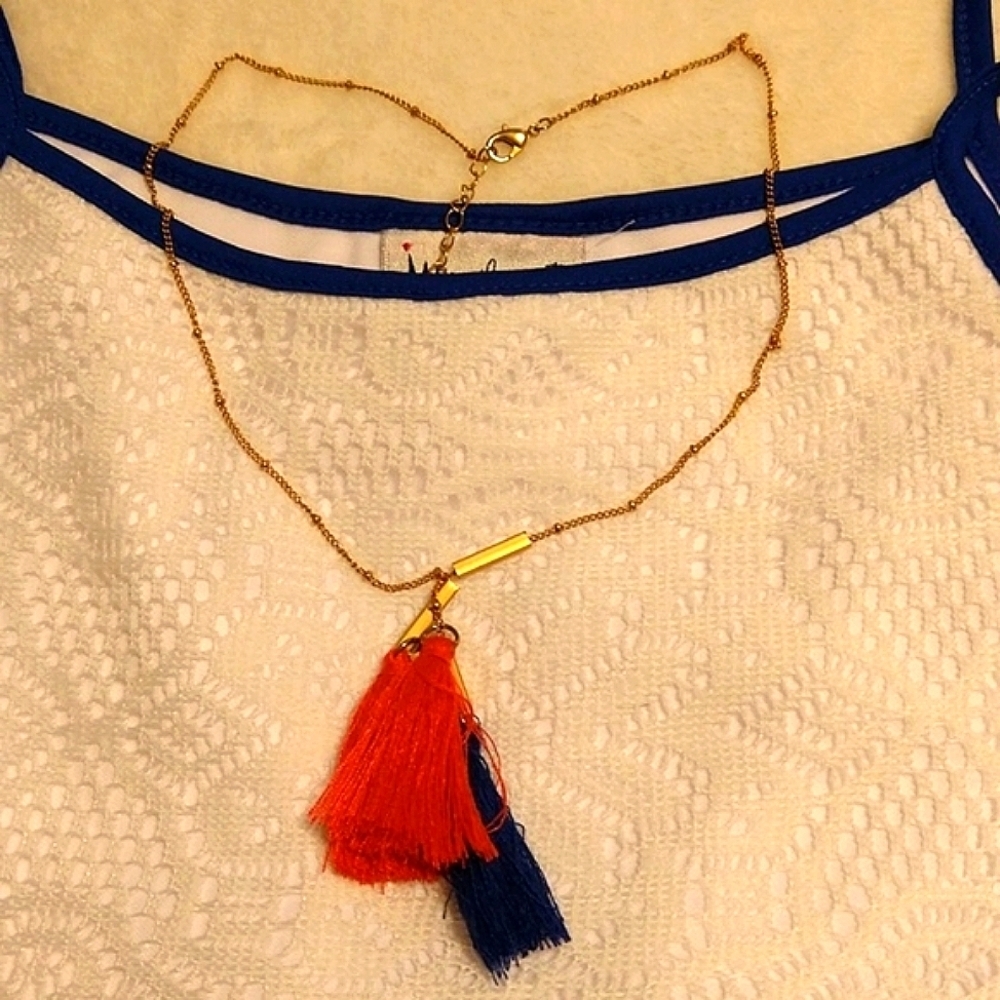 2/$20 Emily West crochet-style dress w/ necklace - Picture 2 of 4